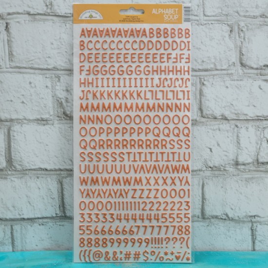 Doodlebug Alphabet Soup Puffy Autocollants 6 "X13" - Tangerine